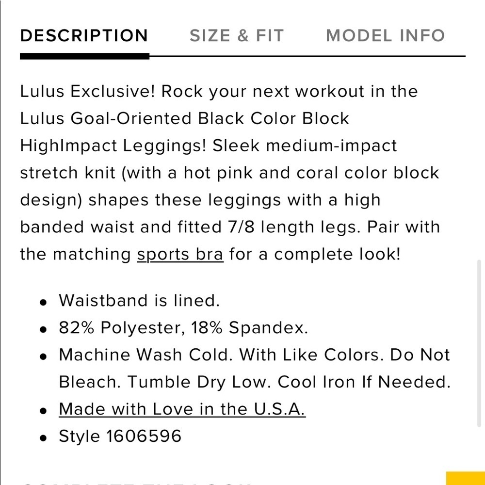 Lulus Colorblock Legging Size Small - Picture 10 of 11